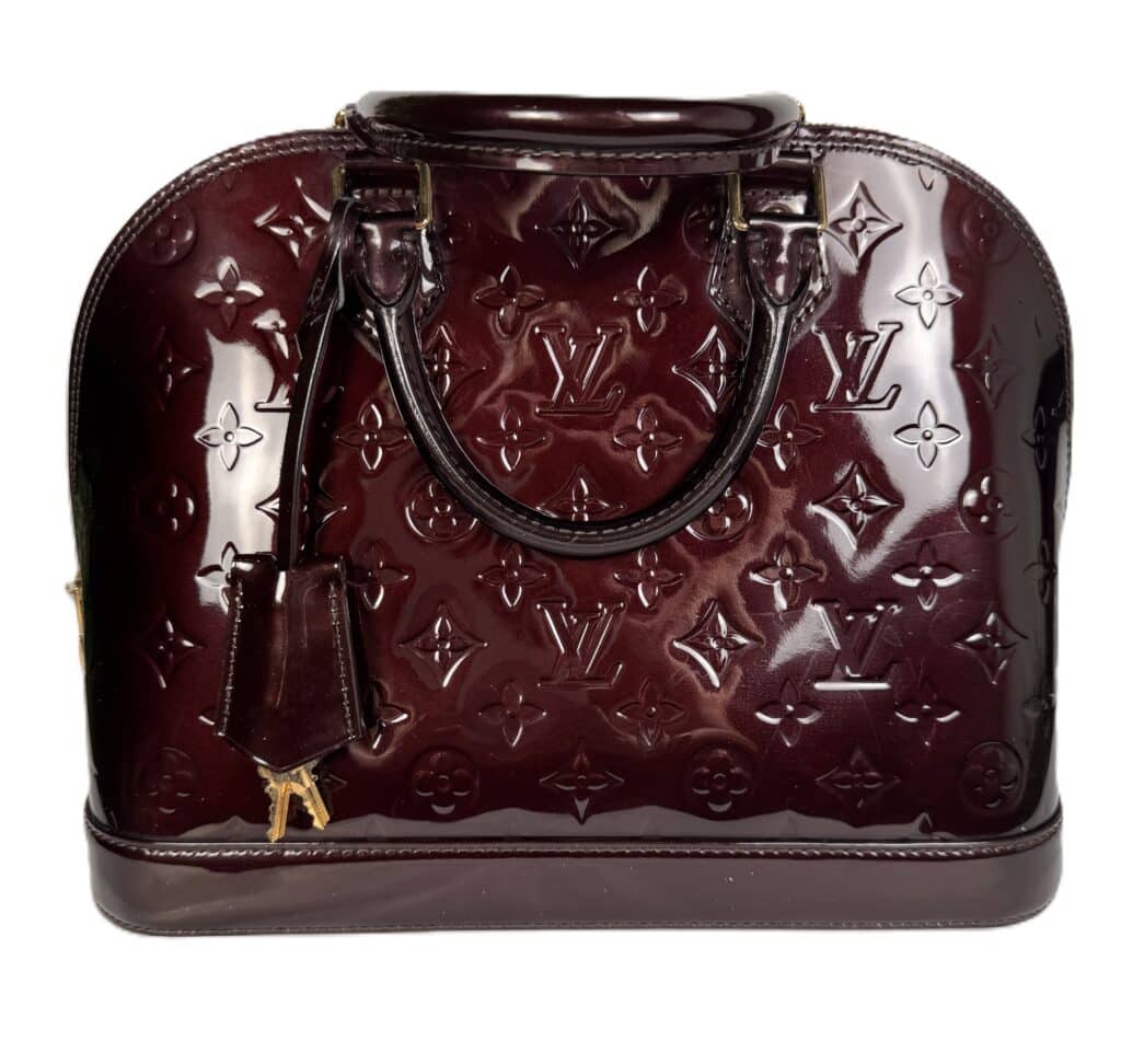 Louis Vuitton Alma MM Amarante Burgundy Monogram Vernis Handbag