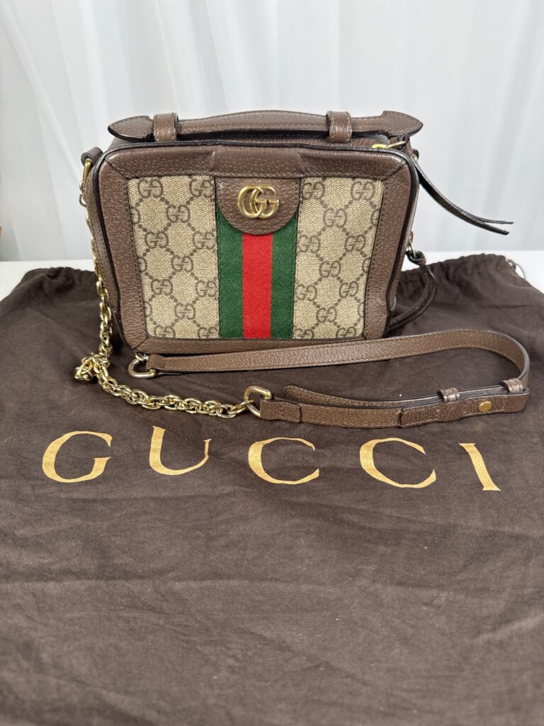 Gucci Ophidia Mini Top Handle Bag 696180 GG Supreme Canvas