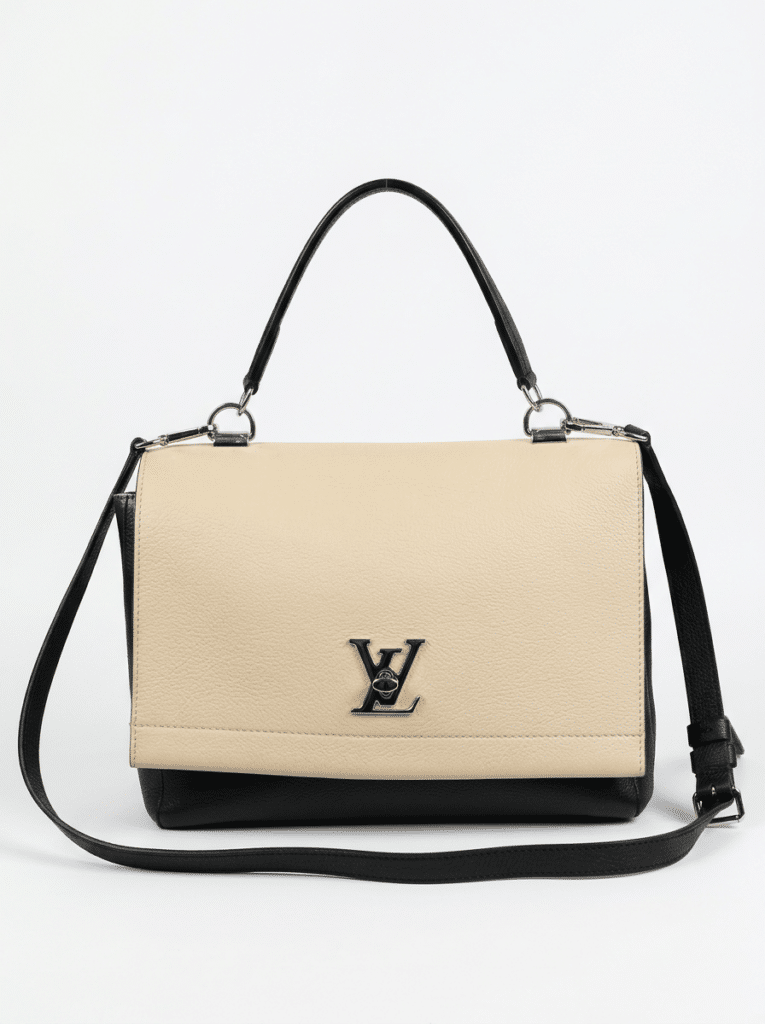Louis Vuitton Lockme II BB Black & Beige Leather Top Handle Crossbody Bag